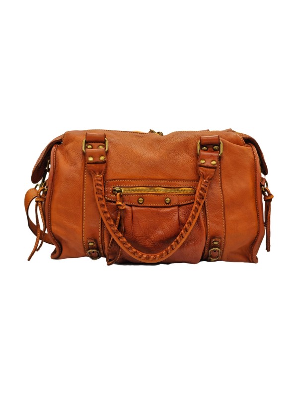 THE WAN Grand Sac Cuir Daisy Large Vintage Cognac