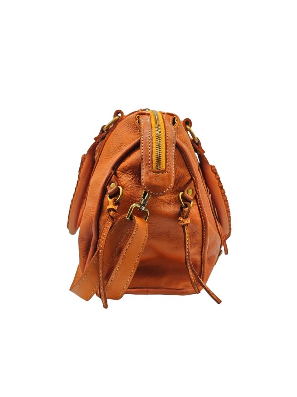 THE WAN Grand Sac Cuir Daisy Large Vintage Cognac