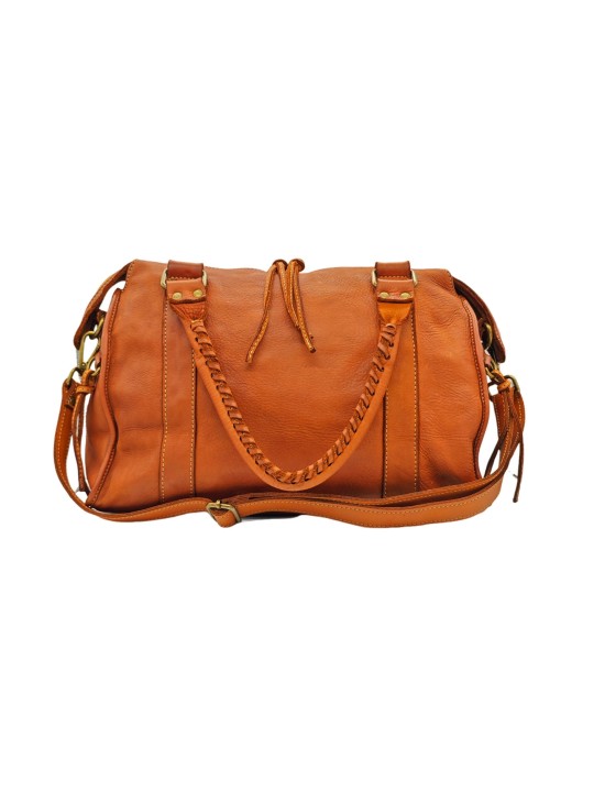 THE WAN Grand Sac Cuir Daisy Large Vintage Cognac