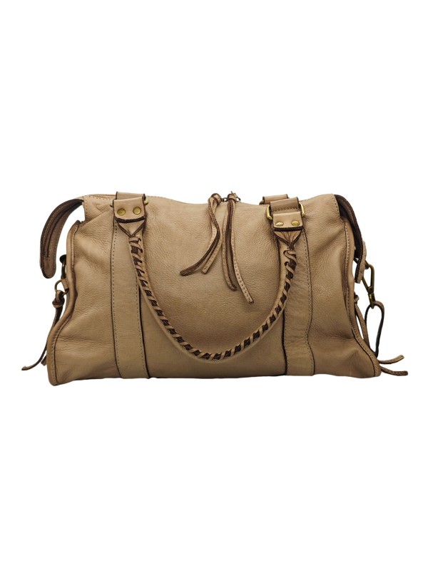 THE WAN Grand Sac Cuir Daisy Large Vintage Taupe A25
