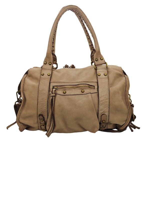 THE WAN Grand Sac Cuir Daisy Large Vintage Taupe A25