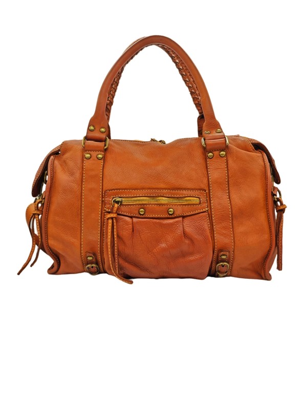 THE WAN Grand Sac Cuir Daisy Large Vintage Cognac