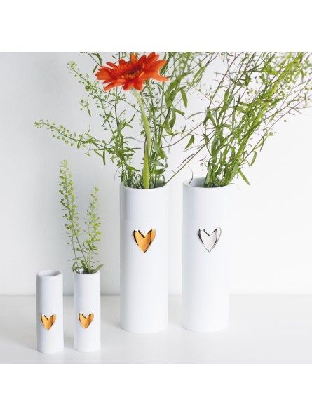 Mini vases Coeur Lot de 2 Argent - Rader