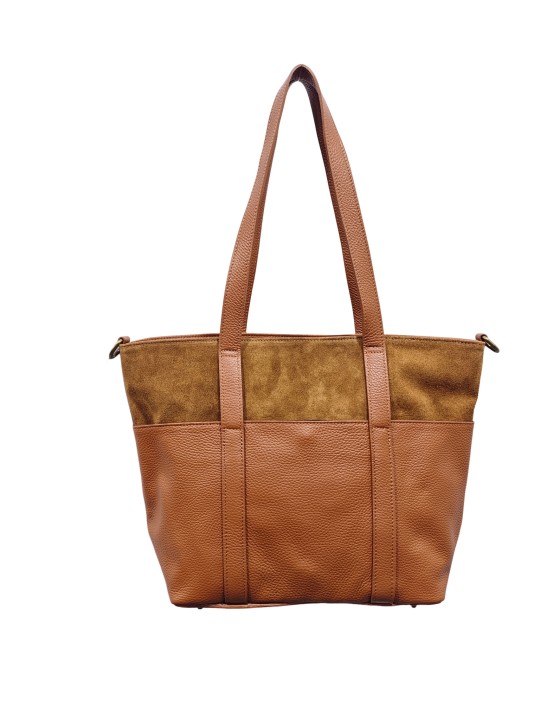 Soleil Chic Grand Sac Cabas Cuir City Mix Camel