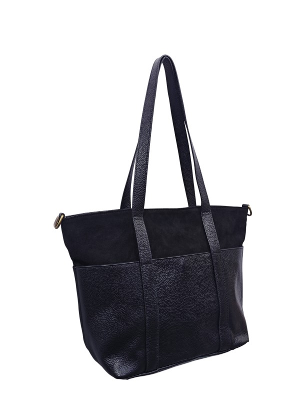Soleil Chic Grand Sac Cabas Cuir City Mix Noir