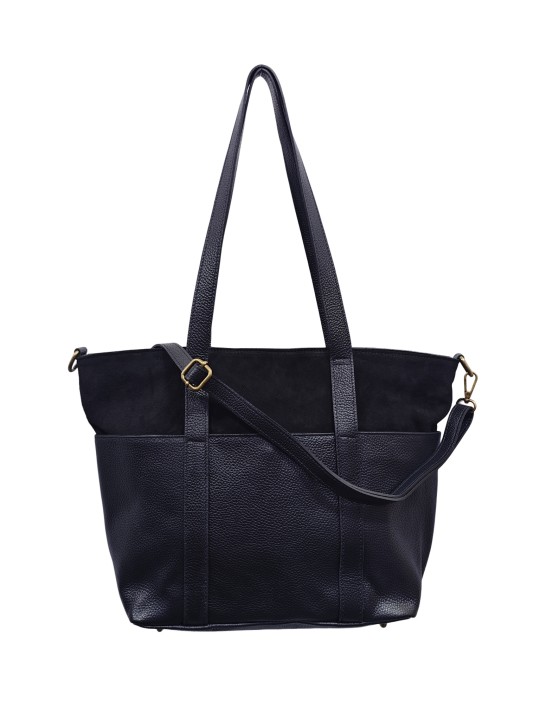 Soleil Chic Grand Sac Cabas Cuir City Mix Noir