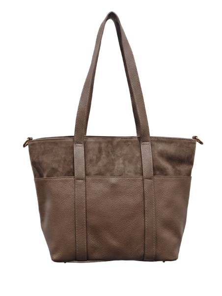 Soleil Chic Grand Sac Cabas Cuir City Mix Taupe