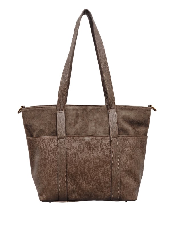Soleil Chic Grand Sac Cabas Cuir City Mix Taupe
