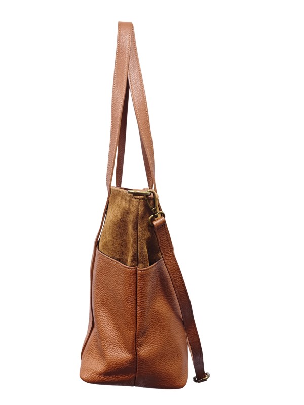 Soleil Chic Grand Sac Cabas Cuir City Mix Camel