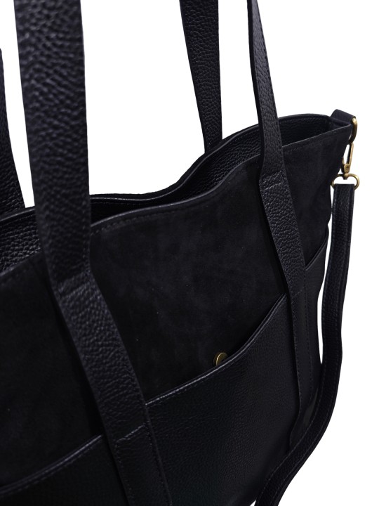 Soleil Chic Grand Sac Cabas Cuir City Mix Noir