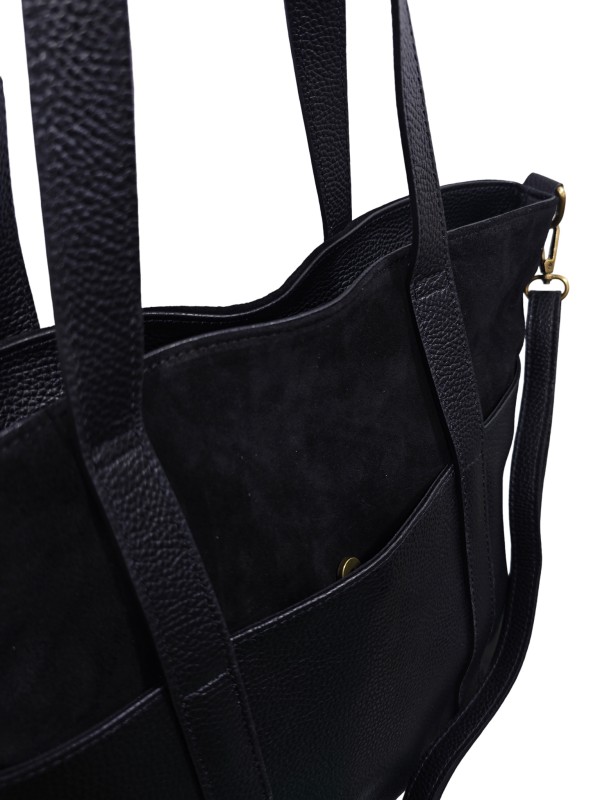 Soleil Chic Grand Sac Cabas Cuir City Mix Noir
