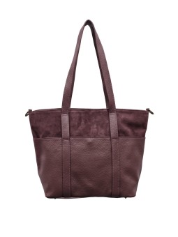 Soleil Chic Grand Sac Cabas Cuir City Mix Prune