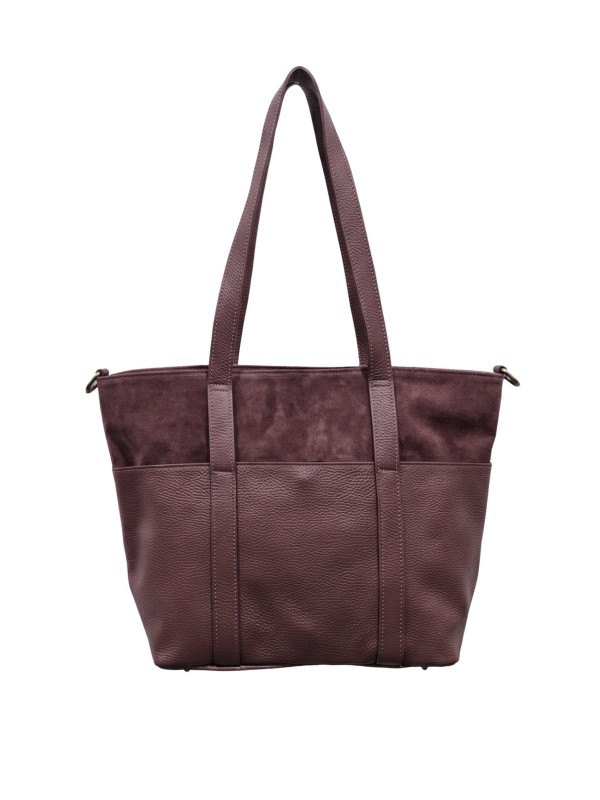 Soleil Chic Grand Sac Cabas Cuir City Mix Prune