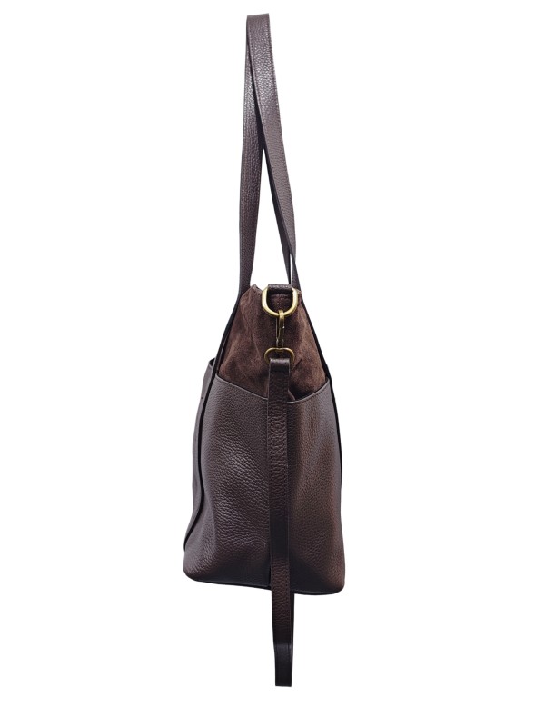 Soleil Chic Grand Sac Cabas Cuir City Mix Chocolat