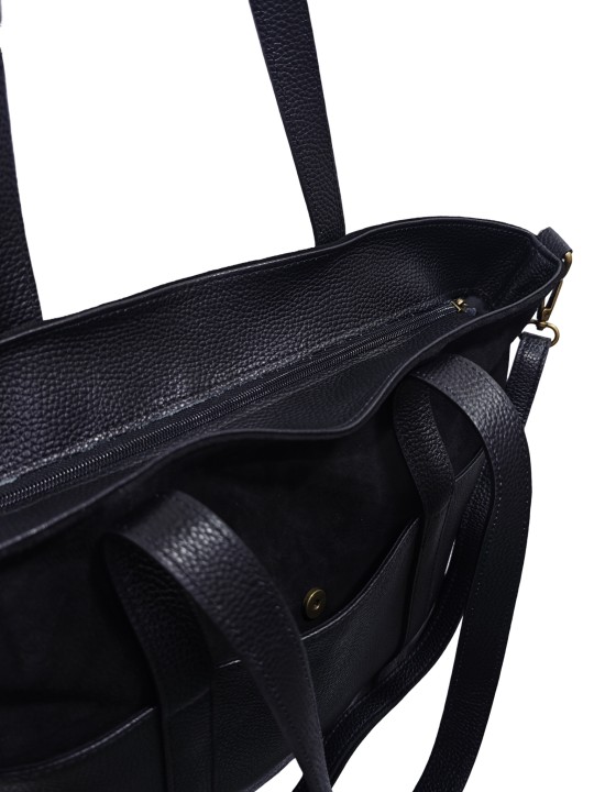 Soleil Chic Grand Sac Cabas Cuir City Mix Noir