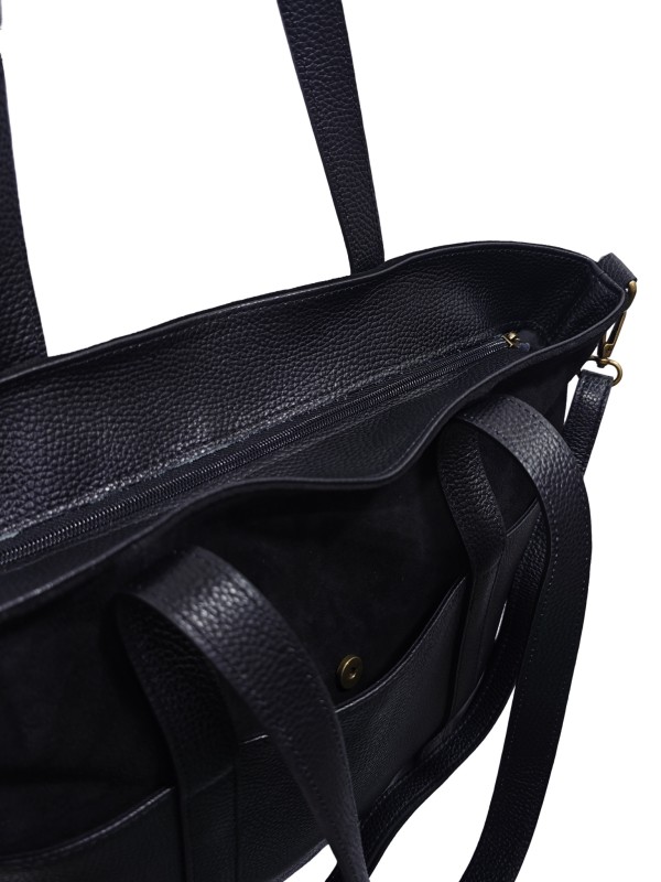 Soleil Chic Grand Sac Cabas Cuir City Mix Noir