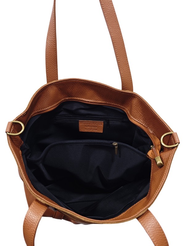 Soleil Chic Grand Sac Cabas Cuir City Mix Camel