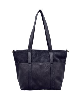 Soleil Chic Grand Sac Cabas Cuir City Mix Marine