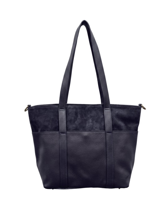 Soleil Chic Grand Sac Cabas Cuir City Mix Marine