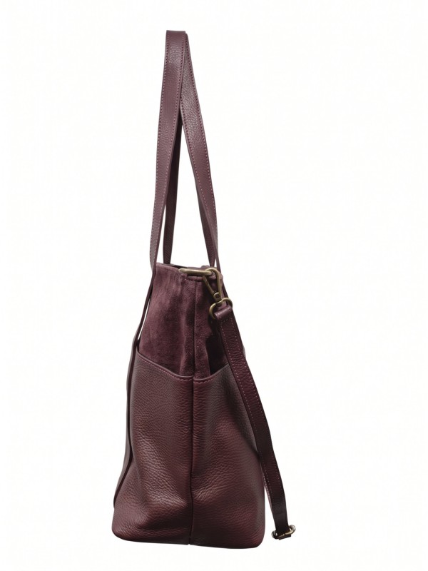 Soleil Chic Grand Sac Cabas Cuir City Mix Prune