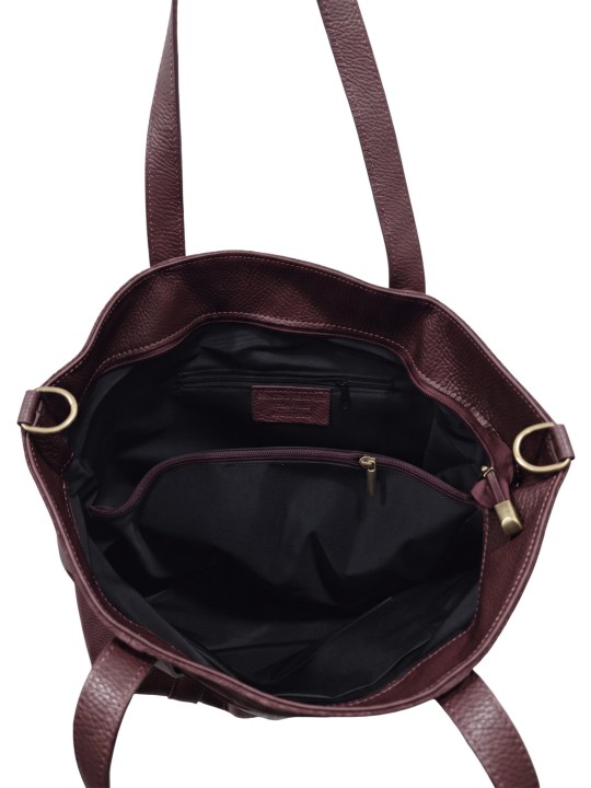 Soleil Chic Grand Sac Cabas Cuir City Mix Prune