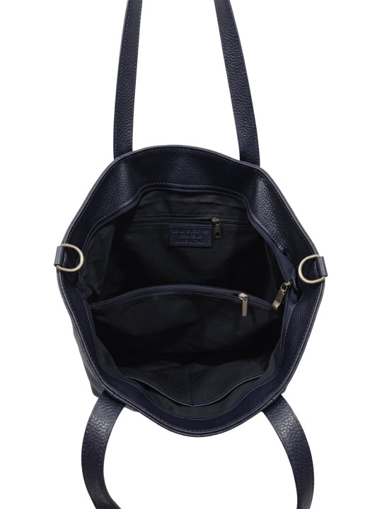 Soleil Chic Grand Sac Cabas Cuir City Mix Marine