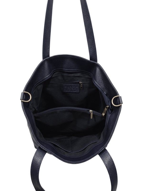 Soleil Chic Grand Sac Cabas Cuir City Mix Marine