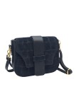 Soleil Chic Elise Sac Bandoulière Cuir Embossé Croco Noir