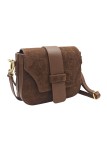 Soleil Chic Elise Sac Bandoulière Cuir Embossé Croco Marron