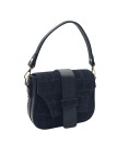 Soleil Chic Elise Sac Bandoulière Cuir Embossé Croco Noir