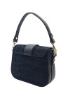 Soleil Chic Elise Sac Bandoulière Cuir Embossé Croco Noir