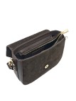 Soleil Chic Elise Sac Bandoulière Cuir Embossé Croco Chocolat