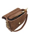 Soleil Chic Elise Sac Bandoulière Cuir Embossé Croco Marron