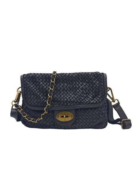 Soleil Chic Tressia Sac Bandoulière Cuir Vintage Noir
