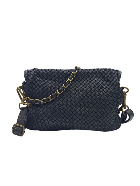 Soleil Chic Tressia Sac Bandoulière Cuir Vintage Noir