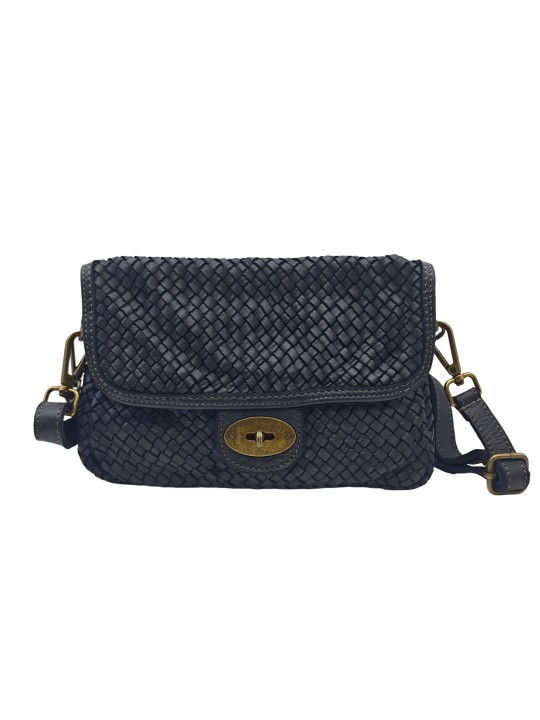 Soleil Chic Tressia Sac Bandoulière Cuir Vintage Noir