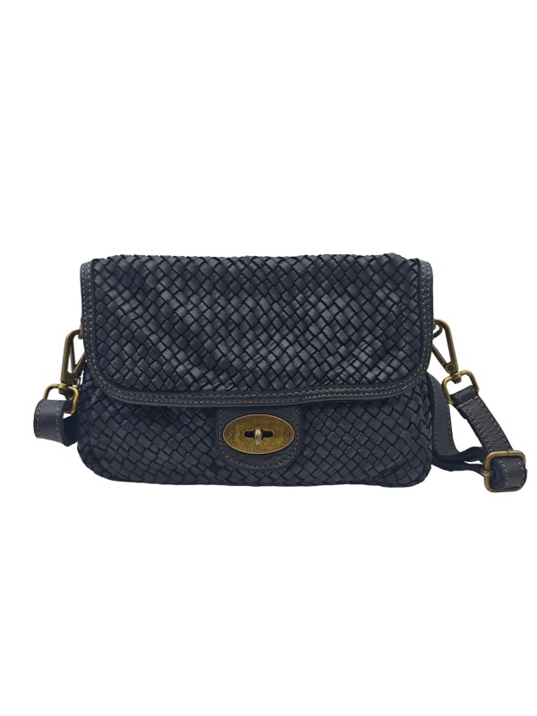 Soleil Chic Tressia Sac Bandoulière Cuir Vintage Noir