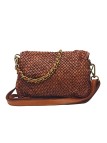 Soleil Chic Tressia Sac Bandoulière Cuir Vintage Cognac
