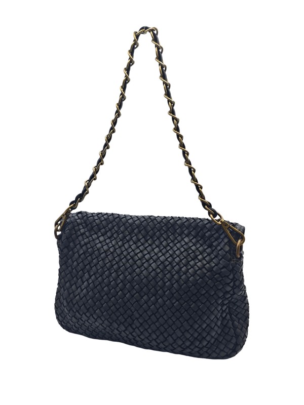 Soleil Chic Tressia Sac Bandoulière Cuir Vintage Noir