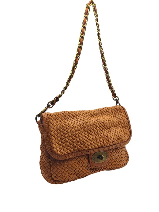 Soleil Chic Tressia Sac Bandoulière Cuir Vintage Camel