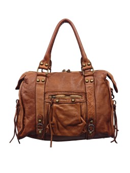 Soleil Chic Grand Sac Cuir Daisy Large Vintage Cognac