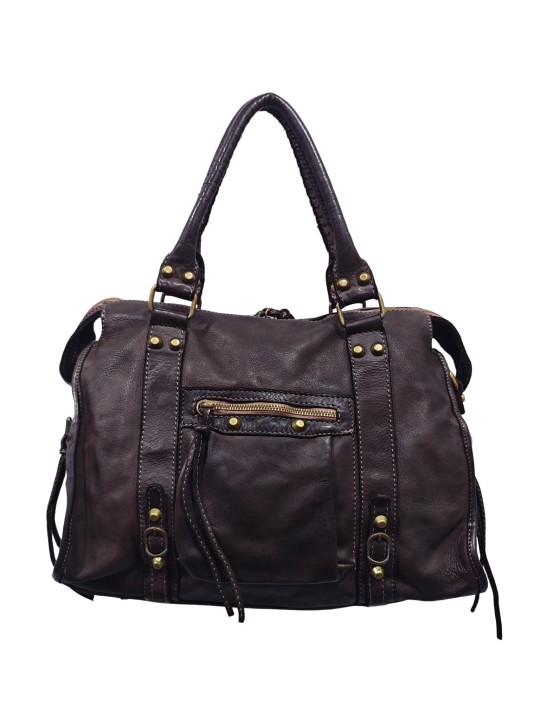 Soleil Chic Grand Sac Cuir Daisy Large Vintage Chocolat