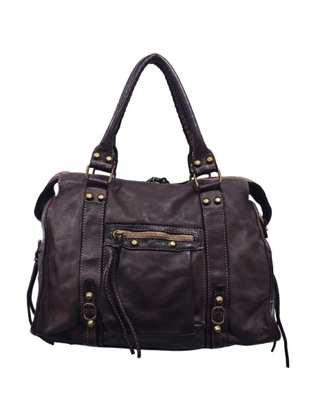 Soleil Chic Grand Sac Cuir Daisy Large Vintage Chocolat