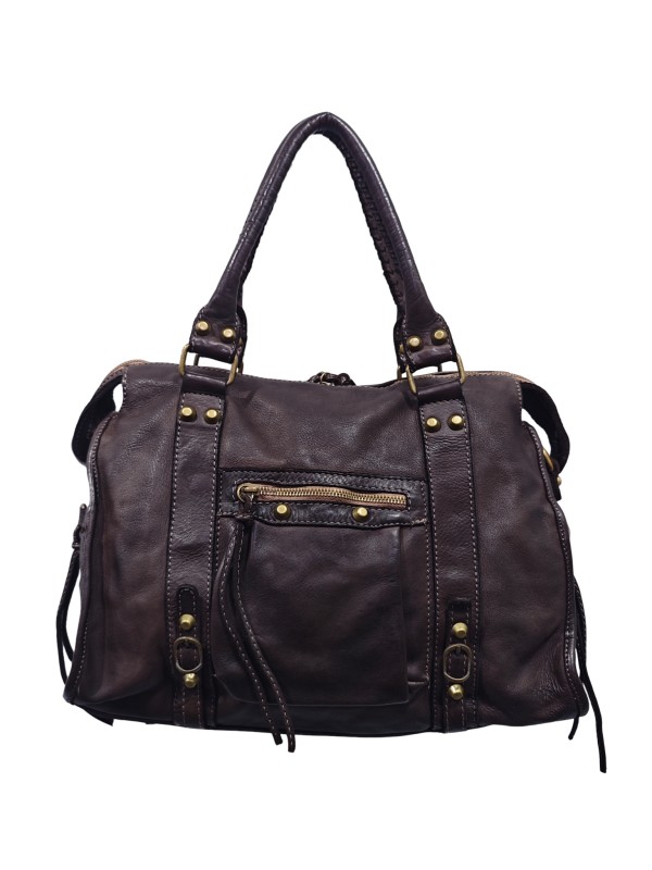 Soleil Chic Grand Sac Cuir Daisy Large Vintage Chocolat