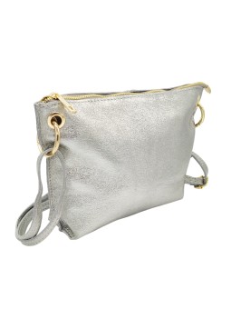 Ami Sac bandoulière cuir Argent