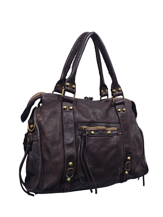 Soleil Chic Grand Sac Cuir Daisy Large Vintage Chocolat