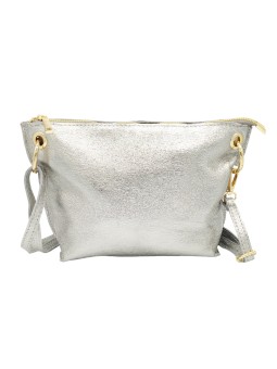 Ami Sac bandoulière cuir Argent