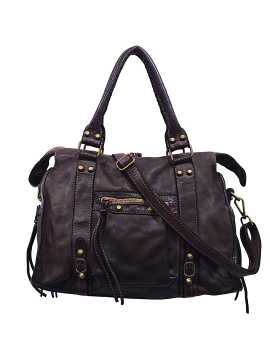 Soleil Chic Grand Sac Cuir Daisy Large Vintage Chocolat