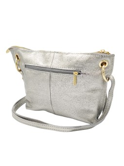 Ami Sac bandoulière cuir Argent