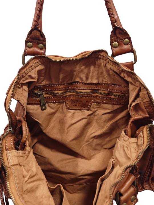 Soleil Chic Grand Sac Cuir Daisy Large Vintage Cognac